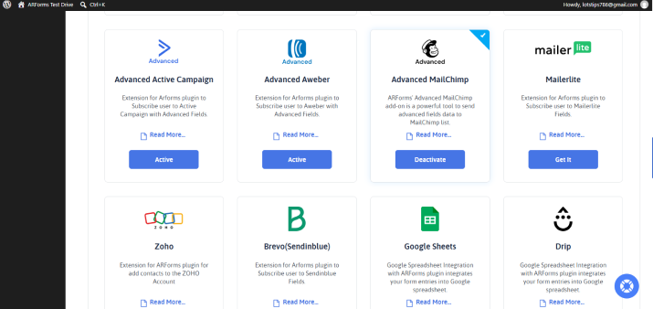 wordpress dashboard