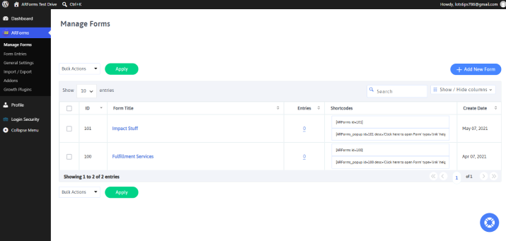 manage forms