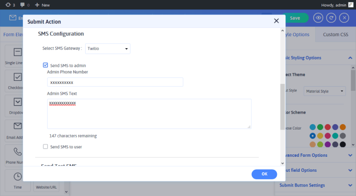 sms configuration